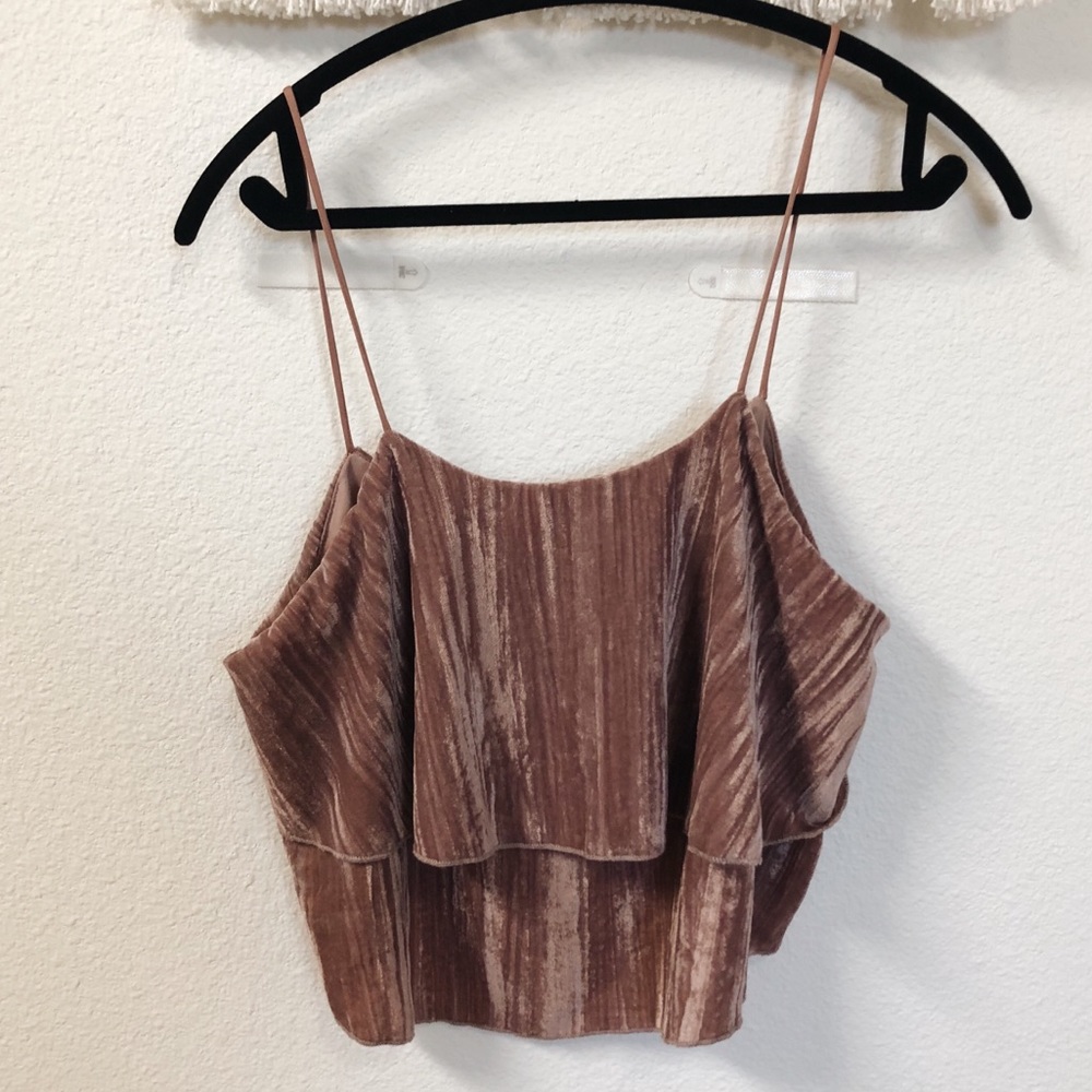 Zara Velvet Tank Top Size L NWT